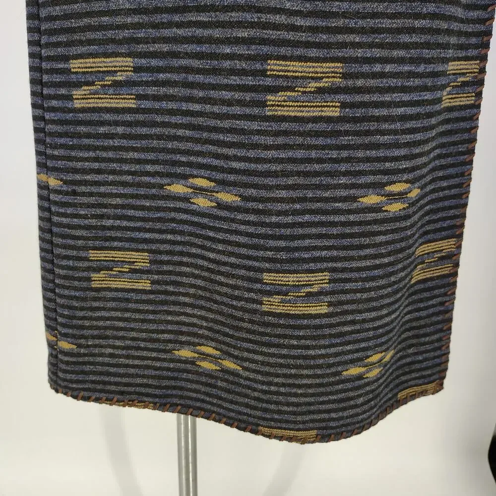 Vintage Lauren Ralph Lauren Wool Blanket Skirt Southwestern Whipstitch Size 20W - Picture 16 of 16